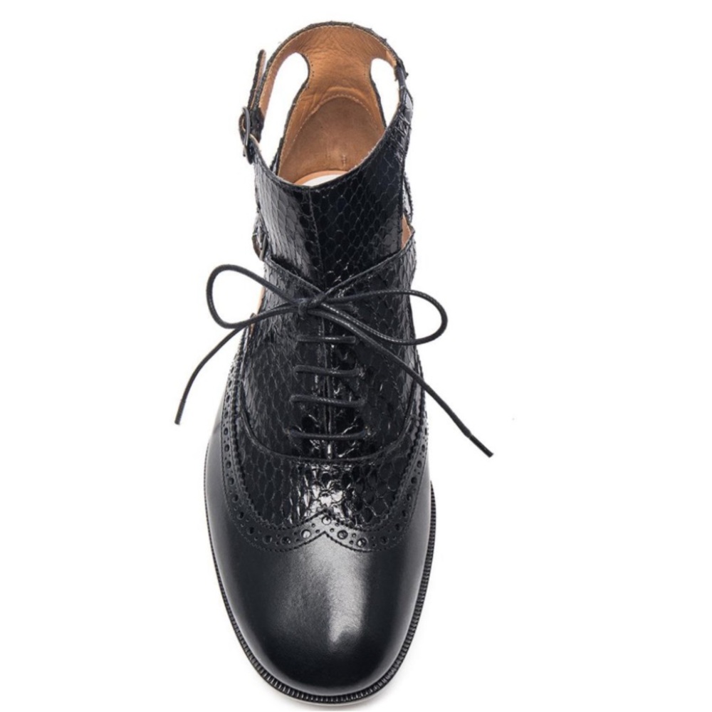 MAISON MARGIELA Ankle Strap Python & Leather Cut Out Shoes - Picture 5 of 12